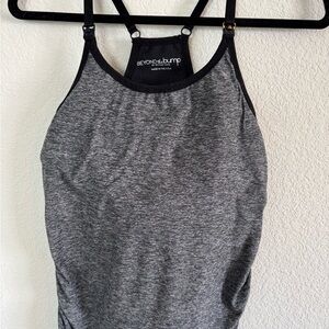 Beyond Yoga Gray Maternity and Nursing Tank Top